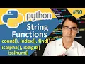 String Functions of Python tutorial lesson - 30 count index find isalpha isdigit in Python