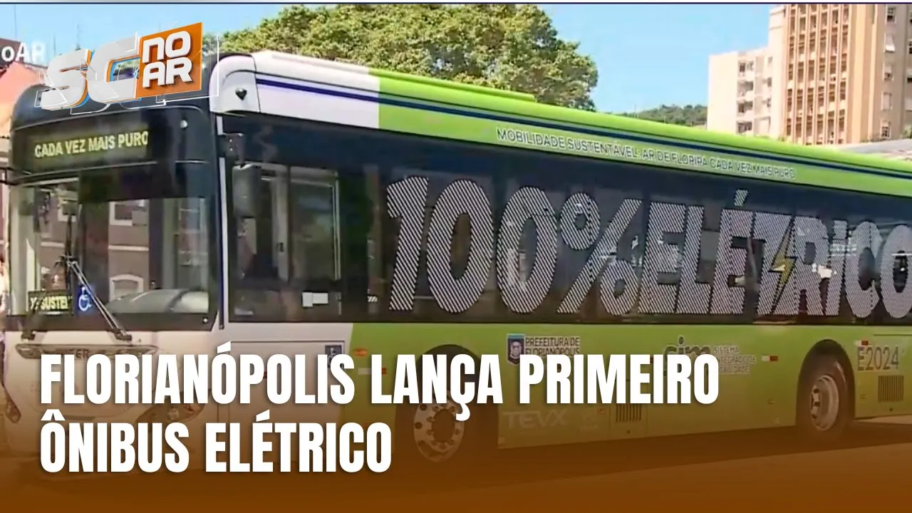 Primeiro ônibus elétrico de Florianópolis começa a circular na quinta-feira