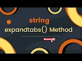 RK expandtabs string method in python