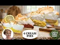 4 Old Fashioned Cream Pies - Meringue