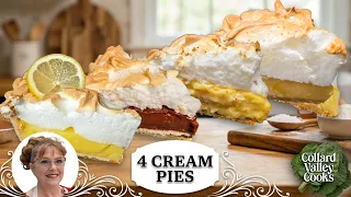 4 Old Fashioned Cream Pies - Meringue