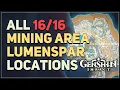 All Lumenspar Locations in Chasm Main Mining Area Genshin Impact