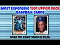 1991 Upper Deck Most Expensive eBay Sales Baseball Cards March 2026