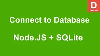 Node JS How to Connect with SQLite Database