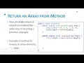 Return Array From Method - A Method to Reverse Array Contents