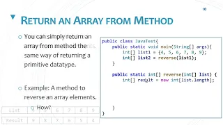 Return Array From Method - A Method to Reverse Array Contents