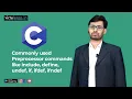 CL92 Commonly used Preprocessor commands like include define undef if ifdef ifndef