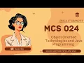 IGNOU MCS-024 Notes Object Oriented Technologies Java Programming June 2024 Paper Solution
