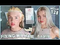 BLEACHING TONING MY HAIR WITH WELLA T28 finally fixing my hair FAIL