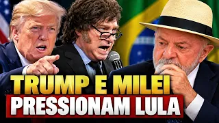TRUMP E MILEI APOIAM FLÁVIO BOLSONARO E NÃO RECONHECEM VITÓRIA DE LULA RESULTADO QUESTIONADO
