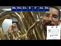 Concert B-Flat Blues Scale - Tuba Tutorial Note Map