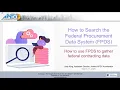 How to Search the Federal Procurement Data System FPDS Gov