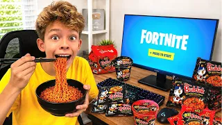 ELE PASSOU 24 HORAS NO FORTNITE SO COMENDO COMIDA APIMENTADA