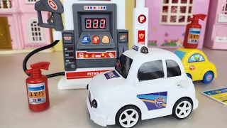 [❤️toy asmr❤️] Gas Station and Police Car Playset ASMR Satisfying Unboxing Review Toys 주유소 놀이 & 경찰차