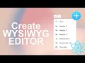 Create you own WYSIWYG Editor using EditorJS React