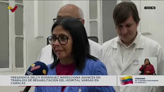 Delcy Rodríguez visita el Hospital Vargas para revisar trabajos de rehabilitación, 5 octubre 2026
