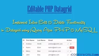 Inline Table Editing using jQuery Ajax PHP and MySQL