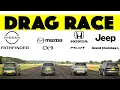 Download Lagu Family SUV Drag Race: Nissan Pathfinder vs Mazda CX-9 vs Honda Pilot vs Jeep Grand Cherokee L.