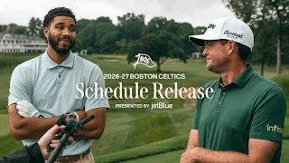 Jayson Tatum Keegan Bradley reveal 2026-2027 Celtics schedule from the fairway