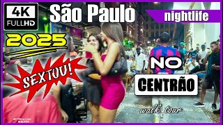 [4K] The night at "Centrao" of Sao Paulo city, Brazil #saopaulowalkingtour #centrodesaopaulo