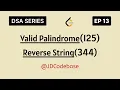 Two Pointer Pattern in JavaScript Valid Palindrome Reverse String DSA Foundations