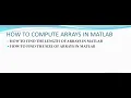 Use MATLAB to compute Arrays find there length size