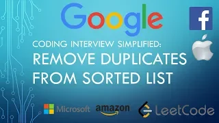 Coding Interview Tutorial 90 - Remove Duplicates from Sorted List LeetCode