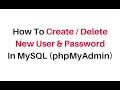 mysql phpMyAdmin 4 7 create Delete new user and password