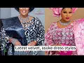 Latest designs of Nigerian fashionable dress styles for beautiful asoke velvet