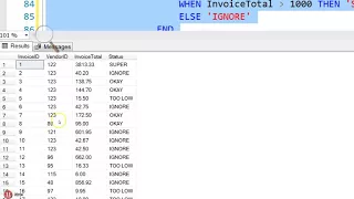 Advanced Databases - Searched Case Structure SQL Server