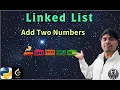 LeetCode 2 Add Two Numbers Python Solution Explained AlgoYogi