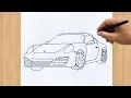 How to Draw Porsche 911 Drawing Easy Super Car