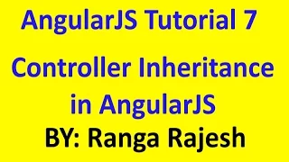 AngularJS Tutorial 7 Controller Inheritance in AngularJS