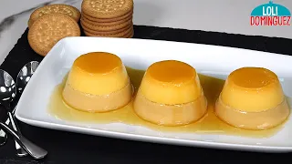 Flan de vainilla y galletas María, fácil, sin horno ni gelatina. Esta receta es sumamente fácil