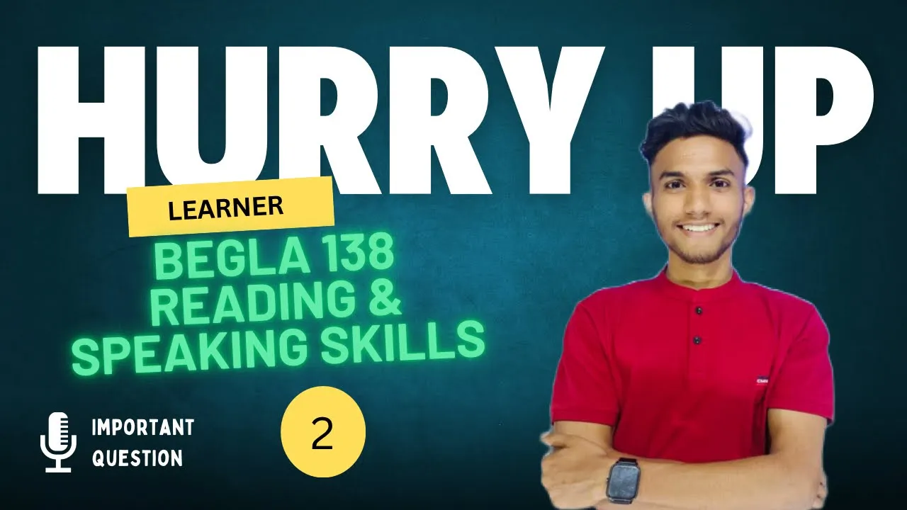 BEGLA 138 PART 2 | important questions | Reading and speaking skills | IGNOU WALAY