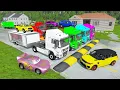 Download Lagu Flatbed Truck McQueen | Transportation with Truck - Pothole vs Car #61- | BeamNG.Drive Gameplay