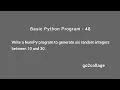 EP 48 Language Python Basic Program I go2collage