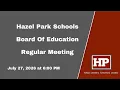 Hazel Park School District - Regular Board of Education Meeting