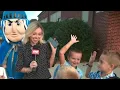 Bartow County school welcomes kids back with signs music and mascot