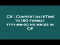C Convert dateTime to ISO format yyyy-mm-dd hh mm ss in C