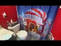 Review of Nicoevar Merry Christmas Shower Curtain for Bathroom Cute Vintage Red Cap with Gifts