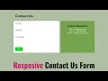 How To Make Responsive Contact Us Form Using HTML and CSS HTML Form