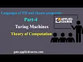 Languages of TM and closure properties Turing Machines Part-4 Theory of Computation