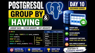 PostgreSQL Day 10 GROUP BY HAVING Explained Master SQL Grouping