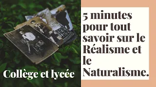 10 minutes pour tout savoir sur deux mouvements littéraires : le Réalisme et le Naturalisme !