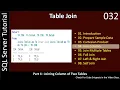 Table Joins Part 4 - Inner Join Join Column SSMS TSQL Tutorial