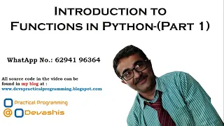 Functions in Python Part 1 Introduction to function Creation and Invocation