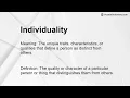Individuality Meaning