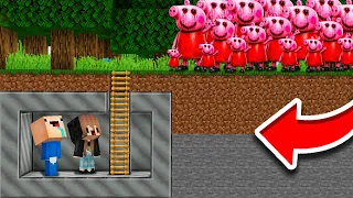 BASE SECRETA VS APOCALIPSIS DE PEPPA PIG MALVADA 😨😱 BASE BEBE NOOB VS PEPPA PIG MALDITA en MINECRAFT