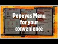 POPEYES menu for your convenience